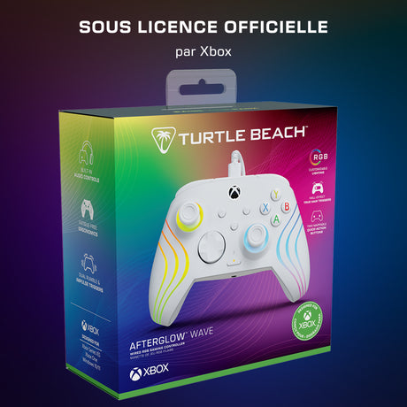 Manette de jeu - Xbox Series X|S, Xbox One et PC - Afterglow Wave - RGB - Filaire - Blanc- TURTLE BEACH
