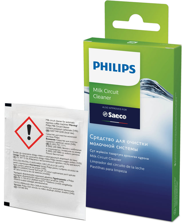 Nettoyant cafetiere Circuit lait - PHILIPS - CA6705/10 - compatible cafetieres Philips & Saeco - x6 sachets (6 mois)