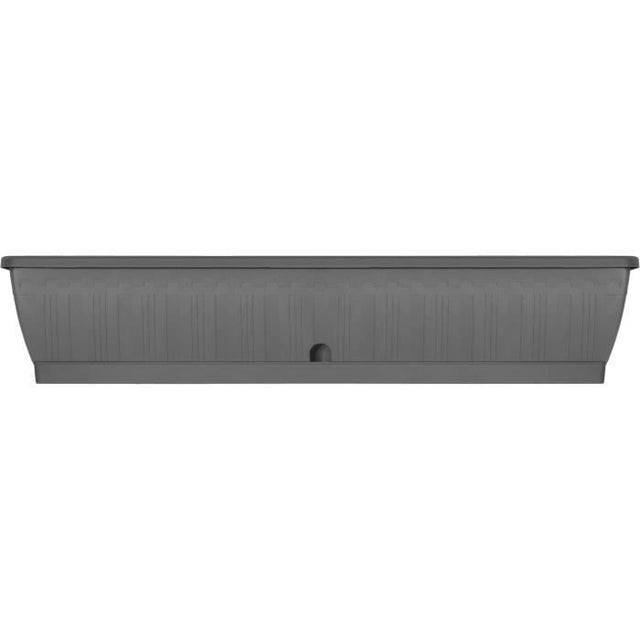 Jardiniere - GARDEN ID Terraflor - Anthracite 100 cm - Solidité - Réserve d'eau - Recyclé & 100% recyclable - Volume pour plantes.