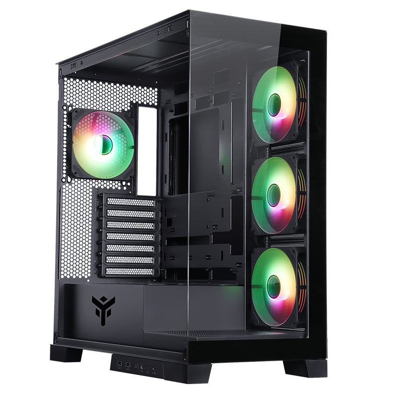 Boitier Moyen Tour ATX iTek Showbui 45 RGB avec panneaux vitrés (Noir)