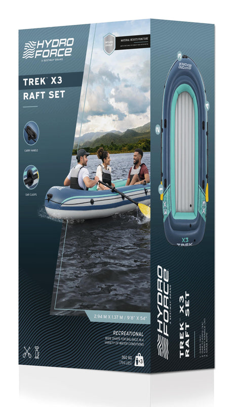 Bateau gonflable - Bestway - Trek X3 - 3 personnes - 294 x 137 cm - PVC durable