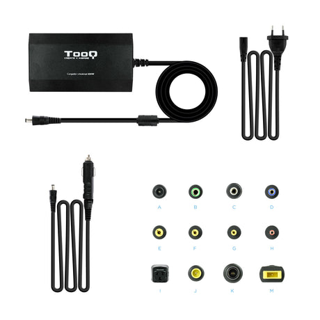 Chargeur universel TooQ 100W - 12 embouts (Noir)