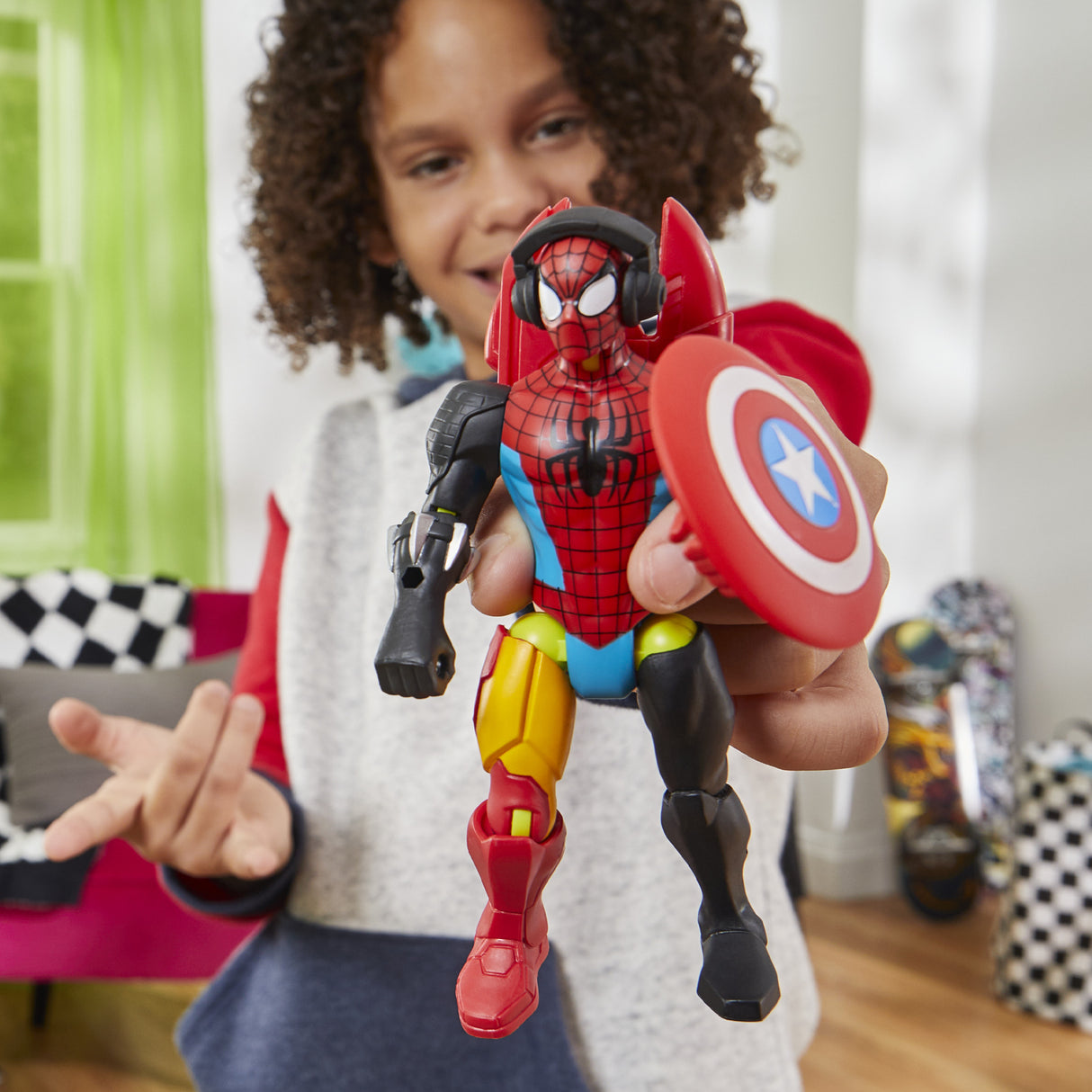 MixMashers SpiderMan, figurine 12 cm personnalisable a mélanger et combiner avec accessoires, Marvel, des 4 ans