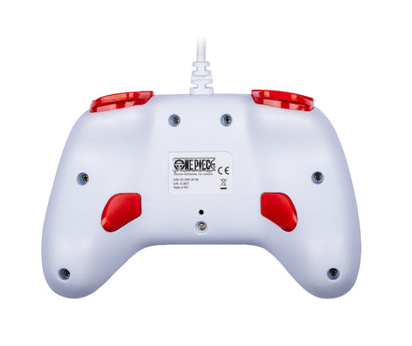 Manette de jeu - Nintendo Switch, Switch 2 et PC - One Piece - Filaire - Blanc - Fonction vibration - Câble 3 m - Luffy - Konix