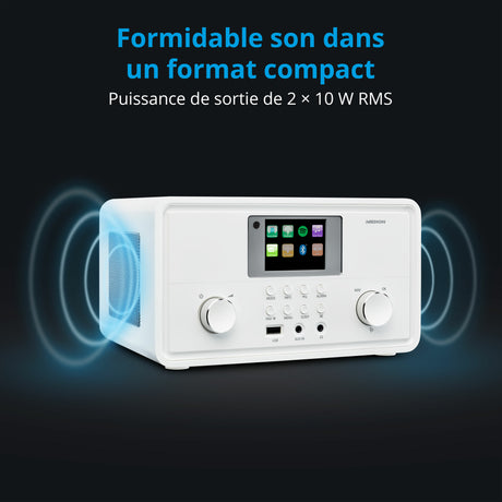 Radio Internet - MEDION - DAB - Bluetooth - 2x10W RMS - Blanc