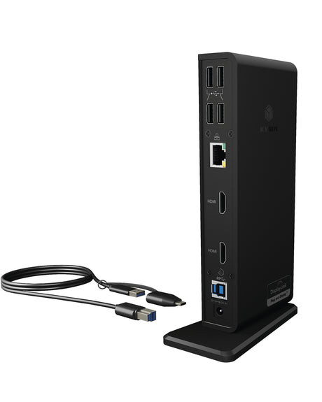 Station d'accueil USB-C 3.0 Icy Box IB-DK2251AC avec alimentation (Noir)