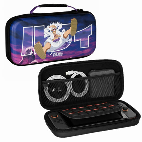 Housse de protection et transport - Nintendo Switch 2 - Konix - One Piece - Rangement accessoires - Motif Luffy Gear 5 - Violet