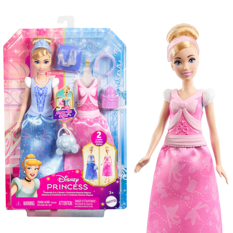 Princesses Disney-Poupée Cendrillon Et Tenues-Coffret Avec Accessoires - 3 ans+- JCR95