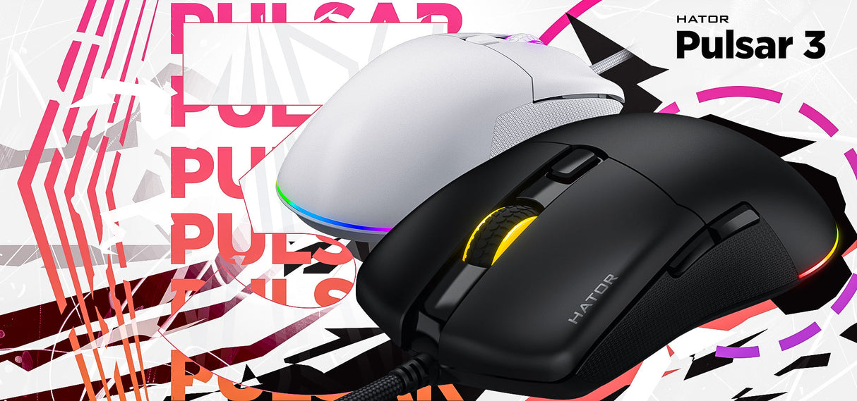 Souris filaire Gamer Hator Pulsar 3 RGB (Blanc)