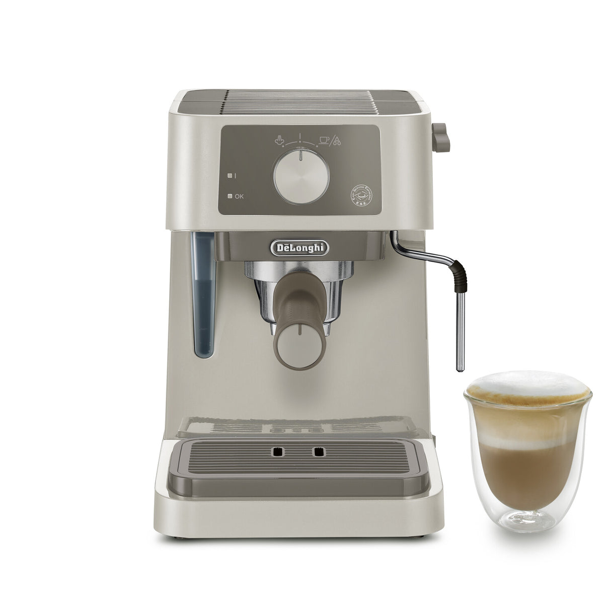 Machine a expresso - DELONGHI - STILOSA EC235.CR - Solo pompe - Bouilloire inox - Compatible ESE - Buse vapeur - Finition creme