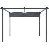 Pergola toit rétractable - KIBA - Structure en acier - Toile en polyester - Gris - 3 x 3 m