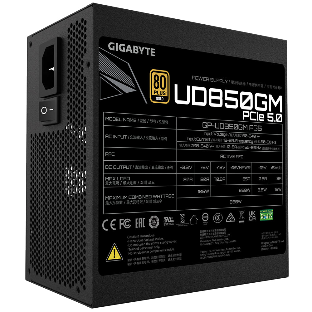 Alimentation ATX Gigabyte Ultra Durable GM PG5 - 850W (Noir)