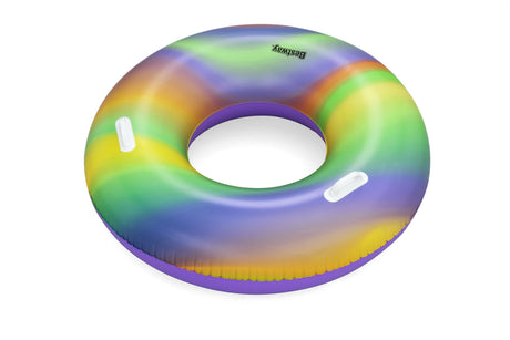 Bouée gonflable - BESTWAY - Rainbow - Diametre 119 cm - Multicolore - Pour enfants a partir de 6 ans