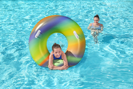 Bouée gonflable - BESTWAY - Rainbow - Diametre 119 cm - Multicolore - Pour enfants a partir de 6 ans