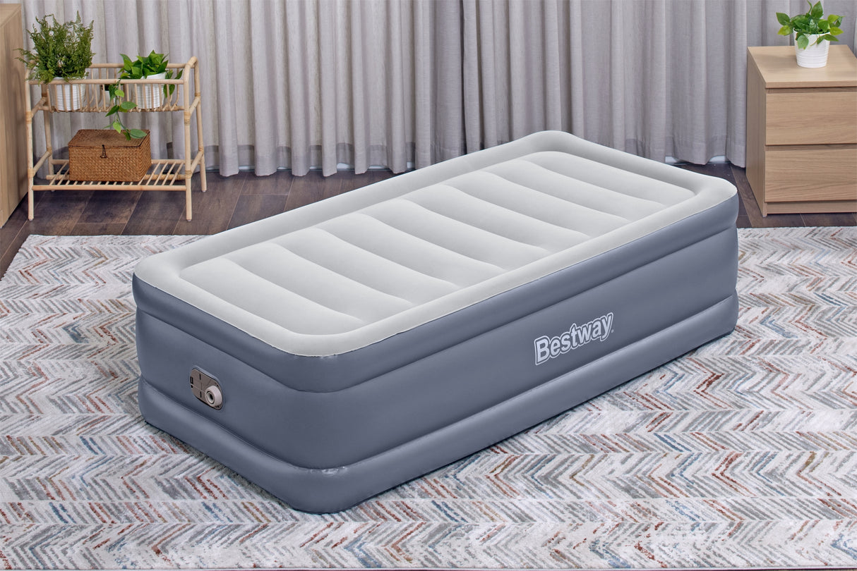 Lit gonflable - BESTWAY - 6713G - Tritech™ - 1 place, 191 x 97 x 51 cm, pompe électrique intégrée, cadre de lit