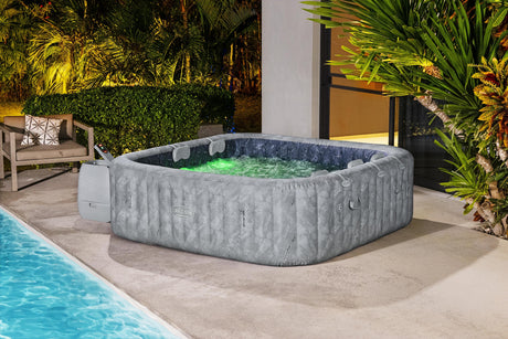 Spa gonflable BESTWAY - Lay-Z-Spa San Fransisco - Hydrojets - 230 x 230 x 71 cm - 5 a 7 places - Carré (couverture, 5 appuie-tete)