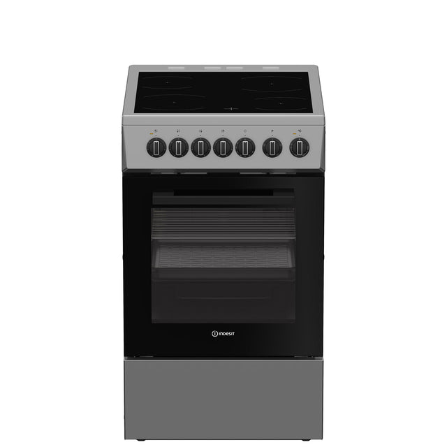Cuisiniere vitrocéramique - INDESIT - I5V3PCS - 4 foyers - 7,7 KWh - L50 cm - Silver