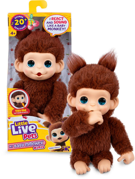 Peluche - LITTLE LIVE PETS - Mon bébé singe mini - Marron - Des 4 ans