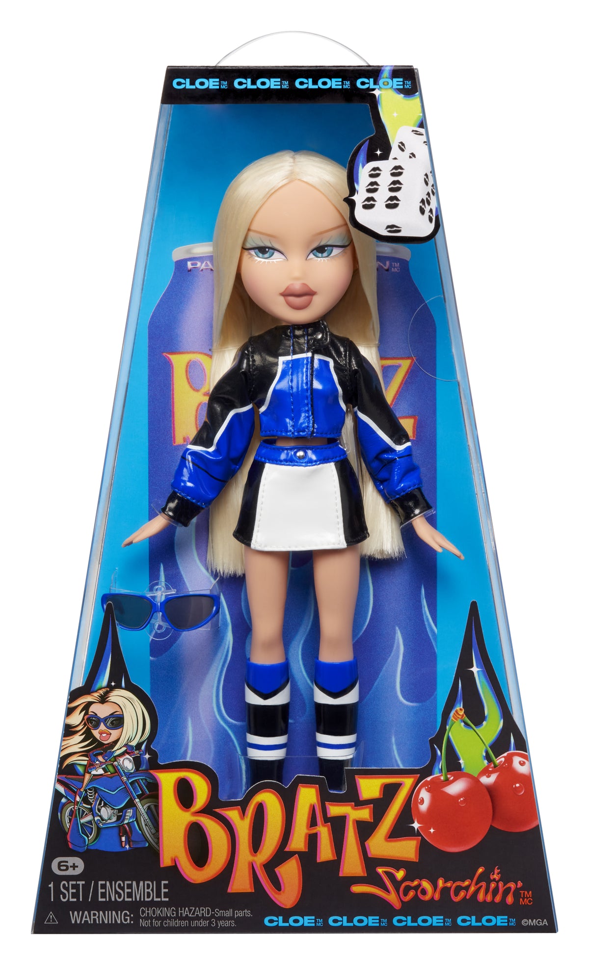 BRATZ - Bratz Scorchin' Cloé - 1 poupée Mannequin - Tenue et Accessoires - Poupées inspirées de la Moto - Des 6 ans