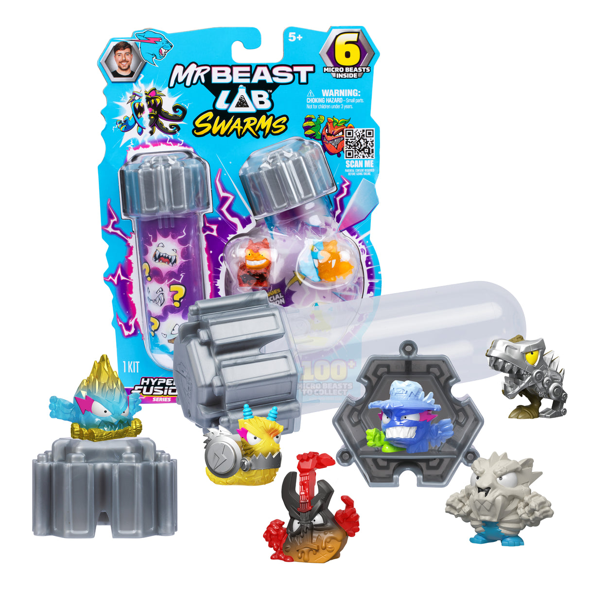 Figurine - SWARMS FUSION - MRBEAST LAB - 6 mini figurines de 2,5 cm - Des 5 ans
