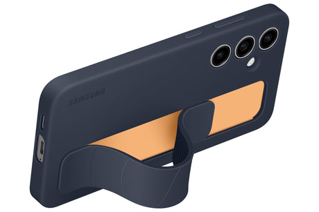 Coque en silicone avec laniere pour Samsung Galaxy S24 FE Bleu foncť