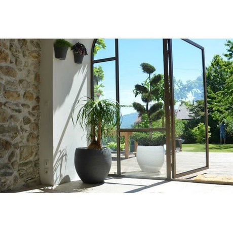 Pot de fleurs Rond Egg Ř 50cm - EDA - Graphit - 46 L - Ř 50 x H. 45 cm - Gris Anthracite