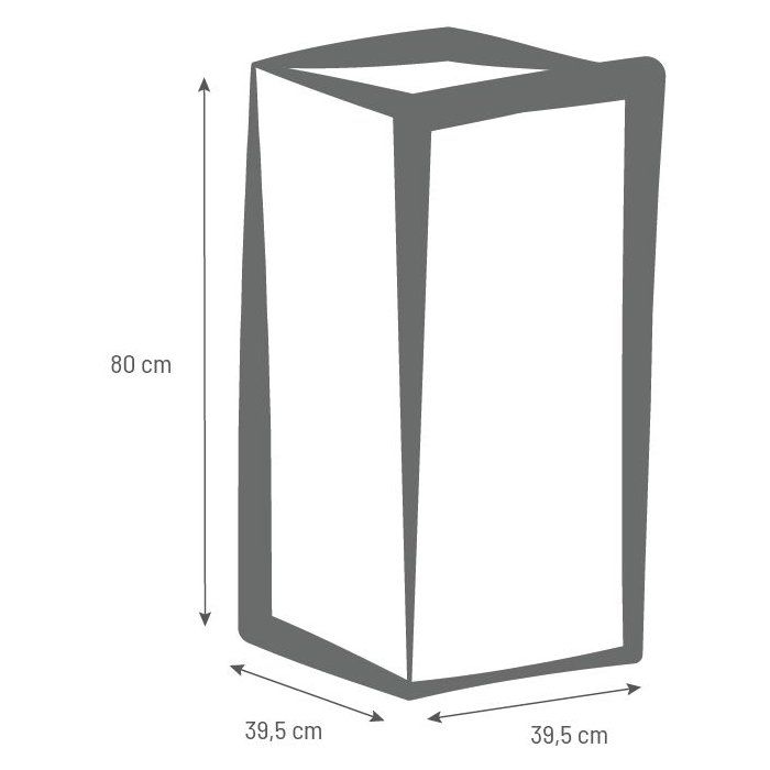 Bac a fleurs Carré Haut 40 cm - EDA - Volcania - 31 L - Intérieur/Extérieur - 39,5 x 39,5 x H. 80 cm - Gris Anthracite