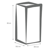 Bac a fleurs Carré Haut 40 cm - EDA - Volcania - 31 L - Intérieur/Extérieur - 39,5 x 39,5 x H. 80 cm - Gris Anthracite