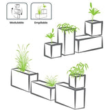 Jardiniere - EDA - Graphit Up - 57 L - Intérieur/ Extérieur - Décor Graphique - 79,5 x 29,5 x H. 29,5 cm - Gris Anthracite