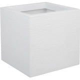 Pot de fleurs Carré 30 cm - EDA - Graphit Up - 21 L - Intérieur / Extérieur - 29,5 x 29,5 x H. 29,5 cm - Blanc Cérusé