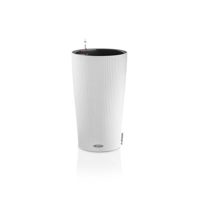 LECHUZA Pot de fleurs - Cilindro color 23 - Ř 23 x 41 cm - 6 L - Kit complet - Blanc