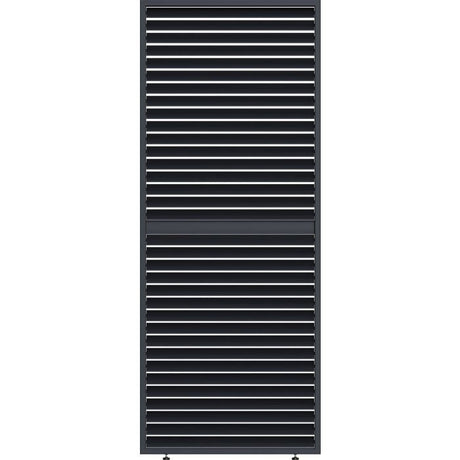 Panneau brise-vue - OMBREA - Ventelles horizontales mobiles - 1 m - Aluminium - Anthracite