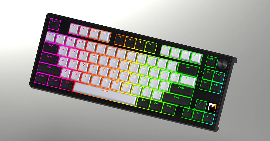 Clavier Gamer sans fil magnétique (Hator Aurum Linear) Hator Skyfall 80 Mag Ultima 8K TKL RGB (Noir)