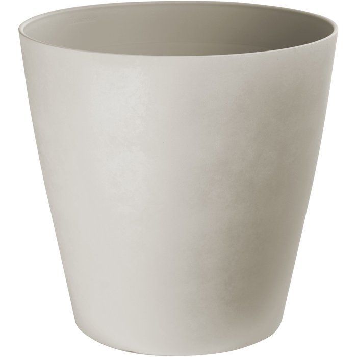 Pot de fleurs rond - GARDEN ID - Swing Cone - Ř 42 - 40 L - H 41 cm - Pierre Blanche