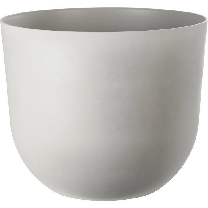 Pot de fleurs rond - GARDEN ID - Swing Rond - Ř 30 - 13 L - H 25 cm - Pierre Blanche