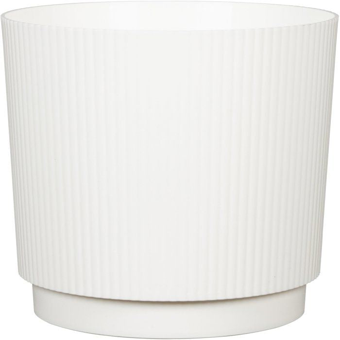 Cache-pot rond - GARDEN ID - Lino - Ř 25 - 7 L - H 22 cm - Blanc
