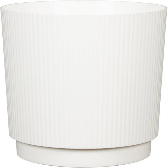 Cache-pot rond - GARDEN ID - Lino - Ř 25 - 7 L - H 22 cm - Blanc
