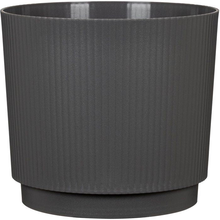 Cache-pot rond - GARDEN ID - Lino - Ř 25 - 7 L - H 22 cm - Anthracite