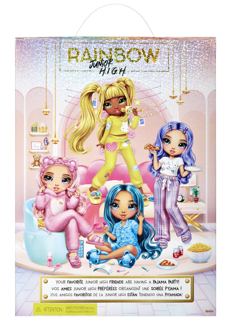 Junior High Pyjama Party - Poupée mannequin articulée 22 cm - Sunny (Jaune) - Nombreux accessoires - a partir de 4 ans