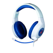 Casque gaming filaire - KONIX - Micro 45° - Câble 1,5 m - Blanc et bleu - Confort Soft Touch