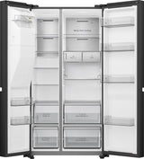 Réfrigérateur Américain - HISENSE - RS818N4TFC - 632 L - Classe C - 91 x 73 x 179 cm - Inox noir