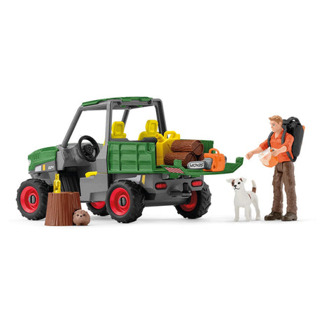 Garde forestier avec véhicule, Coffret Schleich 42659 Farm World pour enfant, des 5 ans