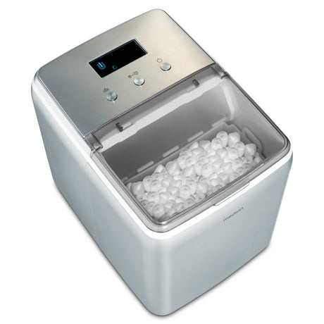 Machine a glaçons cristallins – MEDION MD11950 – Réservoir eau 2,6L – 15kg/24h – 2 tailles – 10 minutes – Inox