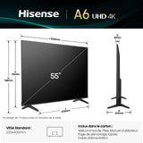 Hisense 58A6Q - TV LED 58" (146 cm) - 4K UHD 3840x2160 - HDR10+ - TV connecté - 4xHDMI 2.1 - WiFi
