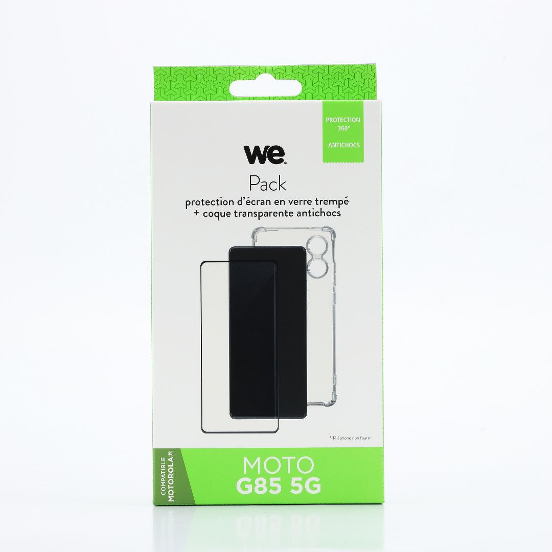 WE PACK verre trempé (couverture complète 3D incurvé) et coque de protection tra