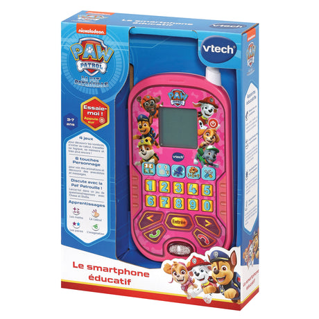 VTECH - PAT PATROUILLE - Smartphone Éducatif Rose - 6 activités éducatives - Appels et messages vocaux