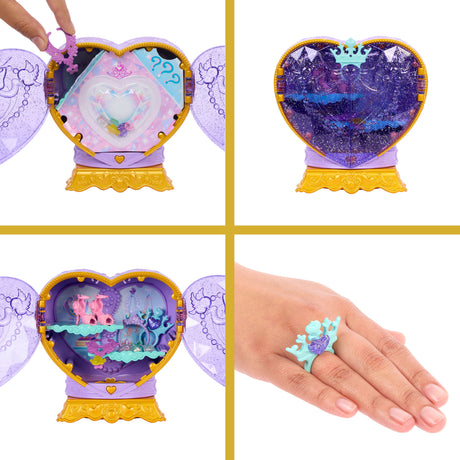 Poupée Jewel Reveal Ariel, Accessoires avec 8 surprises, 1 boîte a bijoux en forme de coeur, 1 bague pour enfant et 9 éléments, JHL49