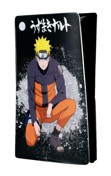 Façade de protection - KONIX - Naruto Shippuden - PS5 Slim - Silicone - Antichoc - Anti-rayures - Motif Naruto - Noir