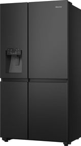 Réfrigérateur Américain - HISENSE - RS818N4TFC - 632 L - Classe C - 91 x 73 x 179 cm - Inox noir