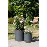 Pot de fleurs avec réserve rond - GARDEN ID - Plano - Ř 47 - 43 L - H 46 cm - Gris métallique